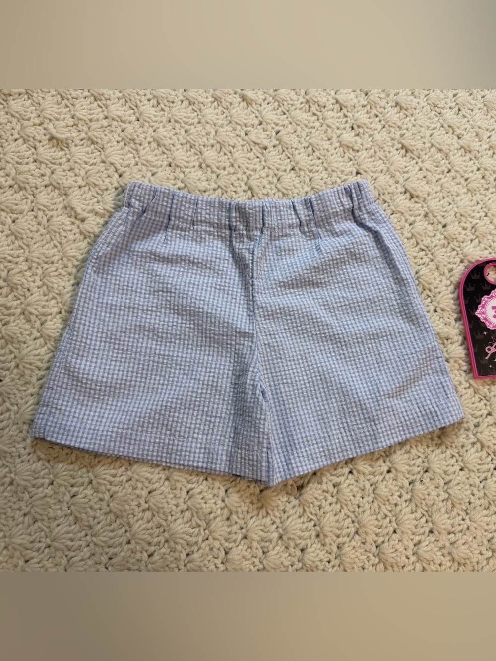 Light Blue Seersucker Women’s Shorts